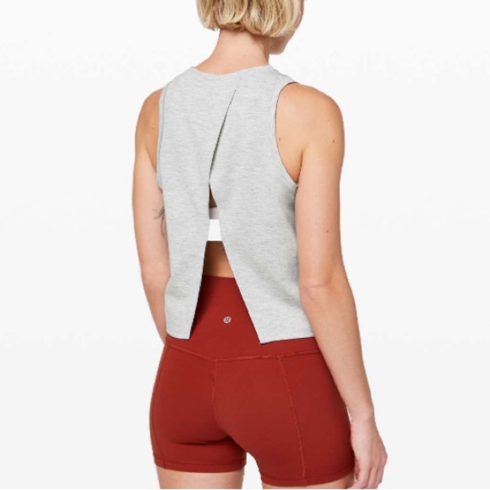 lululemon athletica Heather Gray Open-Back Tank
